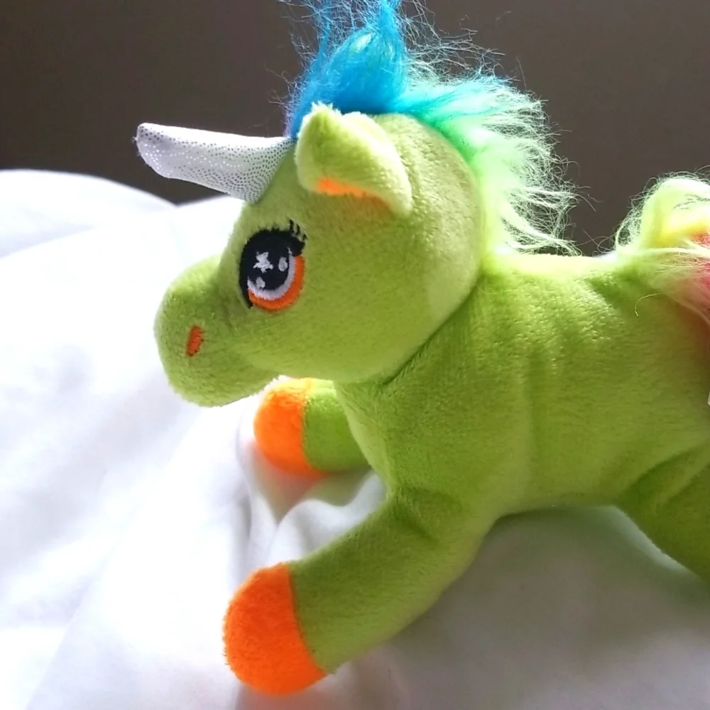 Rainbow Tie Dye Neon Green Unicorn Plush Stuffed Toy Kawaii Gift Collectible🇺🇦